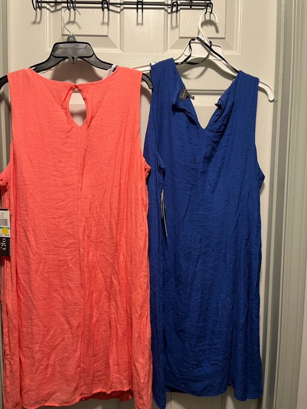 Luxology Coral and Royal Blue Embroidered Midi Dresses - Picture 2 of 5